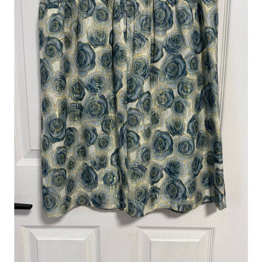 Belle Badgley Mischka Women's Floral Metallic Scoop Back Dress Size 12 - Picture 13 of 13